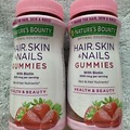 Nature’s Bounty Hair, Skin & Nails 80 Gummies with Biotin, Strawberry - 2 Pack