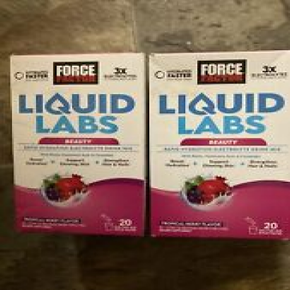 2 Force Factor Liquid Labs Beauty,  Tropical Berry  On The Go  4/2025 and 5/2025