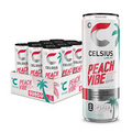 CELSIUS Sparkling Peach Vibe, Functional Energy Drink 12 Fl Oz (Pack of 12)