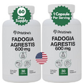 PRISTINE'S Fadogia Agrestis (2-Pack) 600MG 30-Day Supply Sports Nutrition Testosterone Supplement Capsules - Muscle Building & Lean Mass Support Extract - Gluten Free - Non-GMO