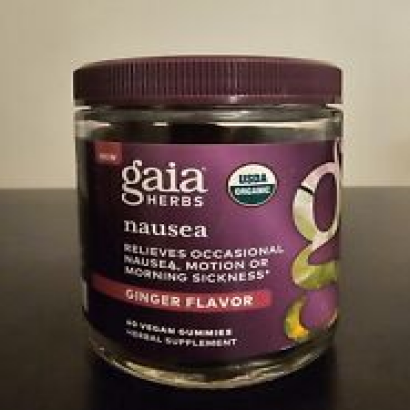 Gaia Herbs Nausea, Motion Sickness, Morning Sickness Organic Gummies Ginger