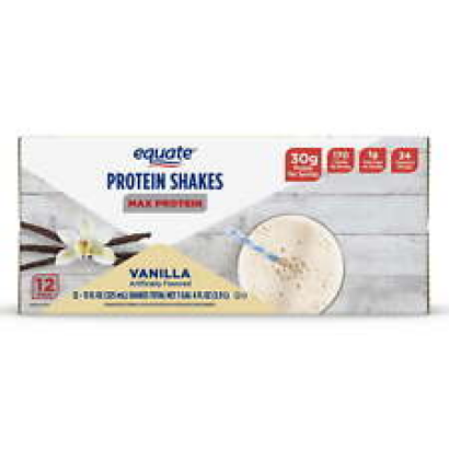 Equate Max Protein Complete Nutritional Drink Shakes, Vanilla, 11 fl oz, 12 Pack