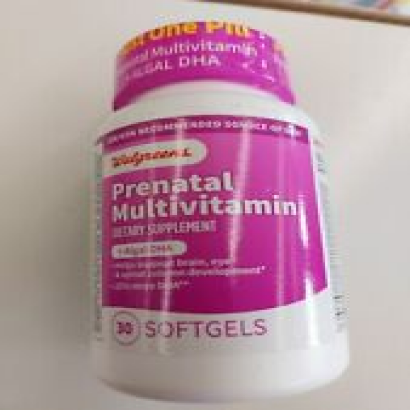 Walgreens Prenatal Multivitamin + Algal DHA 30 Softgels Exp. 04/24 New