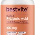BESTVITE R-Lipoic Acid 100mg Stabilized with 120 Count (Pack of 1)