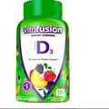 Vitafusion Vitamin D3 Gummy Vitamins for Bone and Immune System Support, Peach,