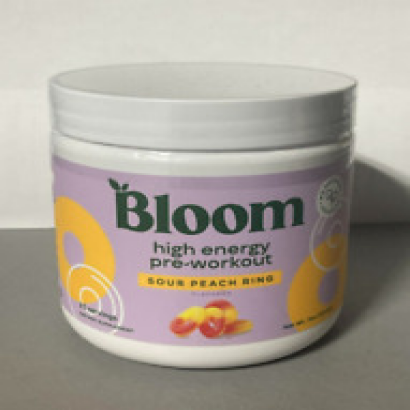 Bloom Nutrition High Energy Pre-Workout, Sour Peach Ring, 25 Servings
