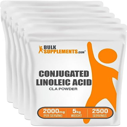 BULKSUPPLEMENTS.COM Conjugated Linoleic Acid Powder - CLA Conjugated Linoleic Acid, CLA Safflower, CLA Supplements, CLA Powder - 2000mg (1000mg CLA) per Serving, 5kg (11 lbs)