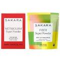 SAKARA Super Powder Bundle - Metabolism Super Powder & Fiber Super Powder with Digestive Enzymes for Digestive Health, Supplrment Powder