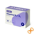 AMBIO Vitamin D3 and K2 60 Capsules Immune System Muscle Function Supplement