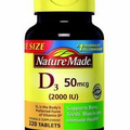 Nature Made vitamin D3, 2000 IU Support immune Health 220 Tablet Exp 5/24 NEW