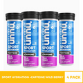4 Pack Nuun Sport Hydration +Caffeine: Electrolyte Drink Tablet, Wild Berry-4x10