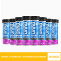 8 Pack Nuun Sport Hydration +Caffeine: Electrolyte Drink Tablet, Wild Berry-8x10