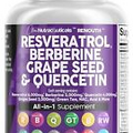 Clean Nutraceuticals Resveratrol 6000mg Berberine 3000mg Grape Seed Extract 3000