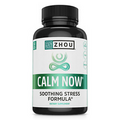 Zhou Calm Now Soothing Stress Support Supplement | 30 Servings, 60 Veggie Caps
