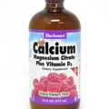 Bluebonnet Liquid Calcium Magnesium Citrate Plus Vitamin D3 Raspberry 16 oz