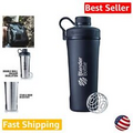 Premium Insulated Stainless Steel Shaker Bottle with Wire Whisk, 26oz - Matte...