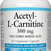Natural Factors Acetyl L-Carnitine 500 milligrams, 60 Vegetarian Capsules