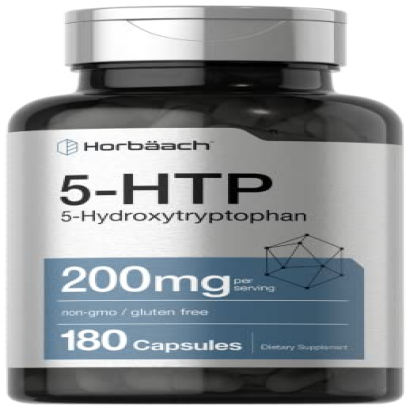 Horbäach 5HTP 200mg Capsules | 180 Count | Griffonia Simplicifolia | 5HTP Extra Strength Supplement | Non-GMO, Gluten Free | 5 Hydroxytryptophan