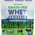 Grass Fed Whey Protein Powder Concentrate - Unflavored & Unsweetened - Pure Protein Supplement for Drink, Smoothie, Shake, Cooking & Baking - Non GMO, Hormone Free & Gluten Free - 2.5 Pound