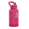 Takeya Pickleball Stainless Steel Insulated Water Bottle 64 oz, Backspin Pink