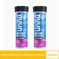 2 Pack Nuun Sport Hydration +Caffeine: Electrolyte Drink Tablet, Wild Berry-2x10