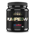Steel Supplements Pumped-AF Pre Workout Powder with N.O.7, 6g L-Citrulline & Creatine Monohydrate | Non Stimulant, Caffeine Free, Increase Blood Flow & Hydration | 30 Servings (Blue Raspberry)