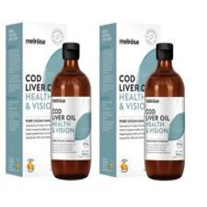 2 x Melrose Cod Liver Oil Health & Vision 500mL (1L TOTAL)
