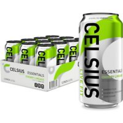 Celsius Essentials Sparkling Cherry Limeade, Performance Energy 16oz 12 Pack