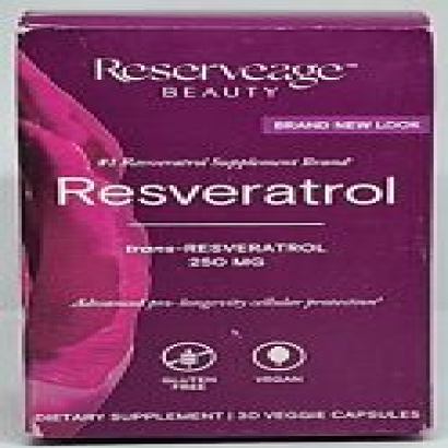 Reserveage Beauty Resveratrol Trans-Resveratrol 250 mg 30 Capsules Exp. 03/2025