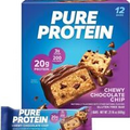 Pure Protein Bars Chewy Chocolate Chip, Low Sugar, Gluten Free 1.76 oz/12 Count