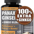 NooMost Panax Ginseng Supplement Ginkgo Biloba Performance Energy 120cap, 10/26