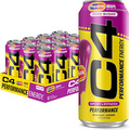 C4 Energy Drink X Grape Popsicle, Carbonated Sugar Free Workout16 Oz, Pack of 12