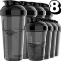 -8 PACK- Protein Shaker Bottles for Protein Mixes, Shaker Cups for Protein Shake