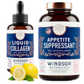 WINDSOR BOTANICALS Liquid Collagen and Appetite Suppressant Beauty and Wellness Bundle