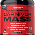 Musclemeds Carnivor Mass Gainer Beef Protein Isolate Shake, 50 Grams Protein, 1