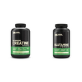 Optimum Nutrition Micronized Creatine Powder 120 Servings and L-Glutamine Muscle Recovery Powder 300g 58 Servings
