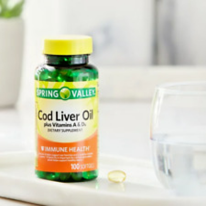 Spring Valley Cod Liver Oil plus Immune Health Dietary Vitamins A D3 Supplement
