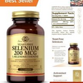 Selenium 200mcg Tablets - Antioxidant & Immune System Support - Non-GMO, Vegan