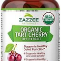 Zazzee USDA Organic Tart Cherry 10:1 Extract, 3000 mg Strength, 120 Vegan...