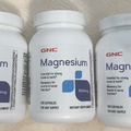 GNC MAGNESIUM CAPSULES 500MG 120 Capsules Lot Of 3 Exp. 9/27