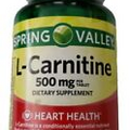 Spring Valley L-Carnitine 500 mg 30 Tablets Heart  Supplement Pills