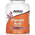 Now Foods Caprylic Acid 600 mg 100 Softgels GMP Best Buy Date 2026