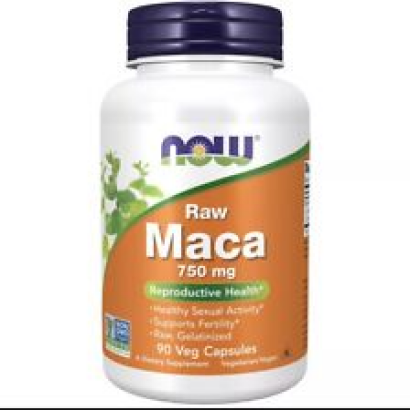 NOW FOODS Maca 750 mg Raw Reproductive Health - 90 Veg Capsules New Sealed
