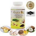 4 Mix Oil Coconut Oil Rice Bran Oil Perilla Oil Garlic Oil Halal GMP ISO 250Caps