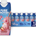 Pure Protein Strawberry Protein Shake, 30G Complete Protein, Ready to Drink and