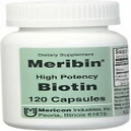 Meribin High Potency Biotin 5mg Dietary Supplement Energy Support 120ct