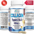 Collagen Peptides Pills 1500mg Hydrolyzed Collagen Capsules (Types I & III)