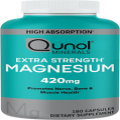 180 Magnesium Capsules 420mg for Extra Strength Healthy Bone & Muscle Supplement