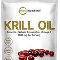 Micro Ingredients Antarctic Krill Oil Supplement 1000mg Per Serving 300 SoftGels