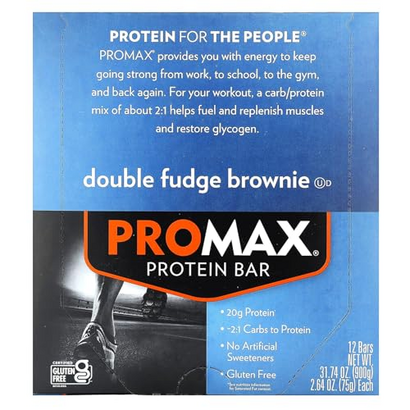 Promax Energy Bar Double Fudge Brownie - 12 Bars